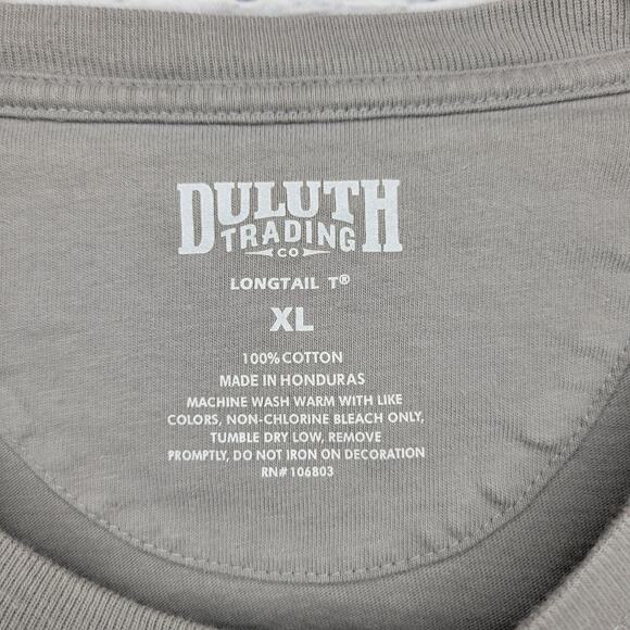 Duluth Trading Co. Chopping Wood & Looking Good Long Sleeve Graphic Tee Gray - Picture 4 of 4